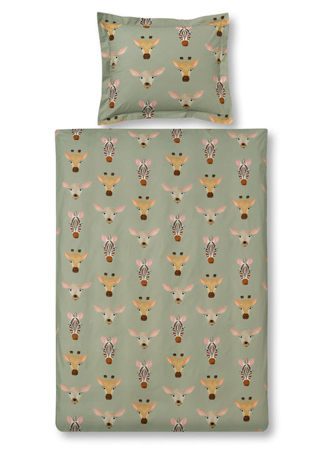 Dekbedovertrek WILDLIFE KIDS Light Olive 140x220 cm (katoen)